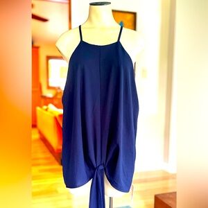 She + Sky Navy Tank/ Camisole with Tie Detail, SIZE XL, NWT